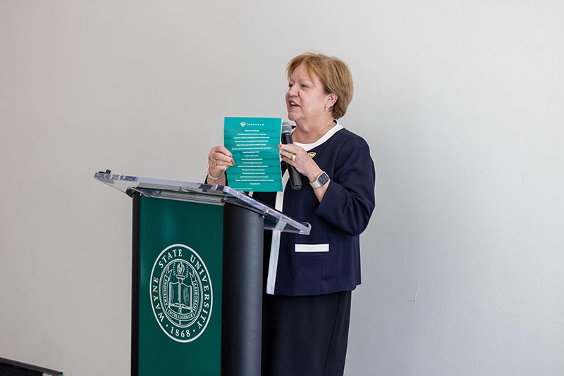 Provost Laurie M. Lauzon Clabo speaking at the 2024 Academic Recognition Ceremony