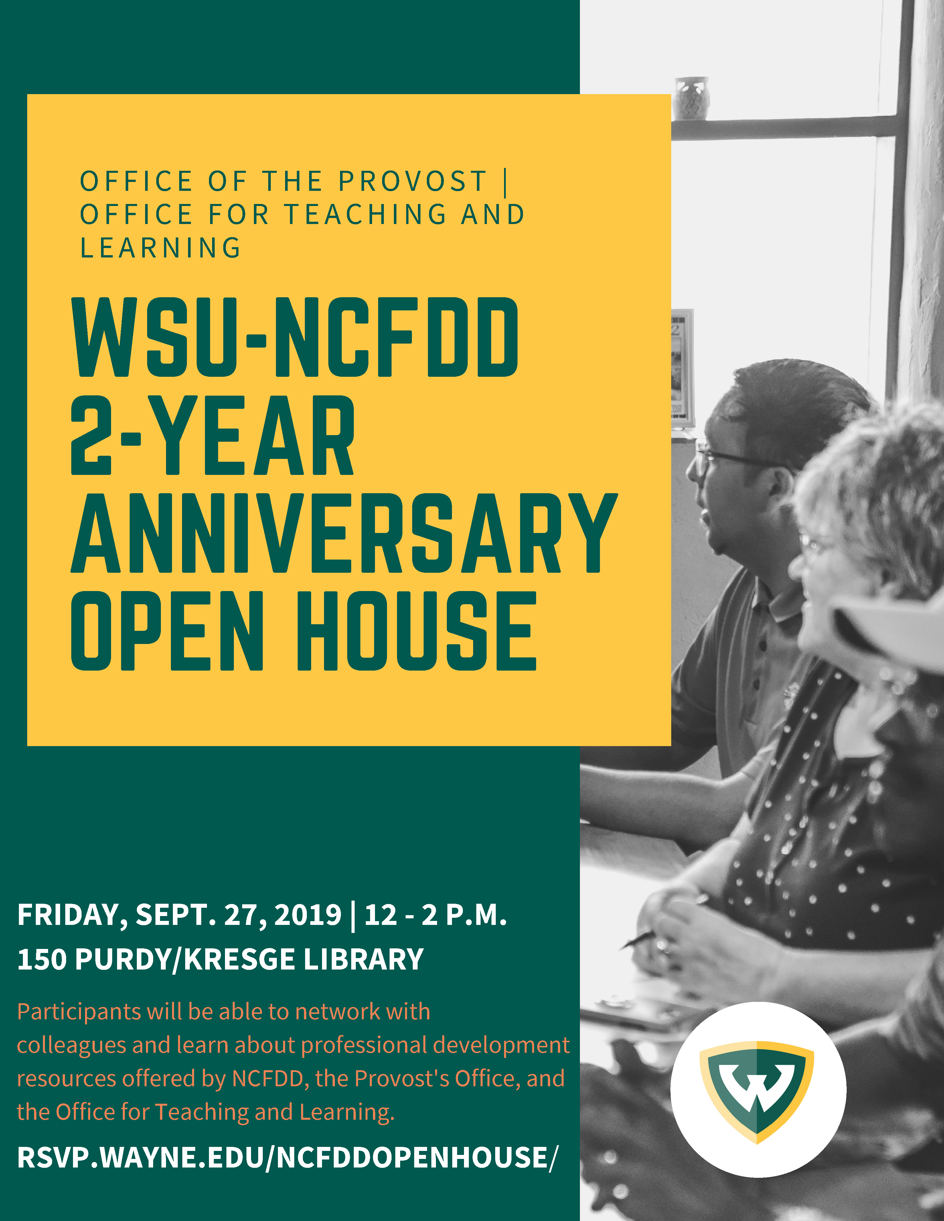 WSU NCFDD 2-Year Anniversary Open House Flyer